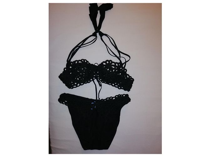 Nicole Olivier Bordado de macramé Negro - vista 2