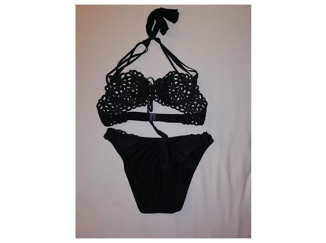 Nicole Olivier Bordado de macramé Negro - vista 3