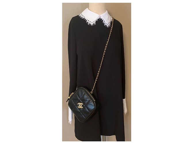 Chanel Runway Black Caviar Leder Diamond Cut Bag Goldkette Schwarz - Ansicht 10