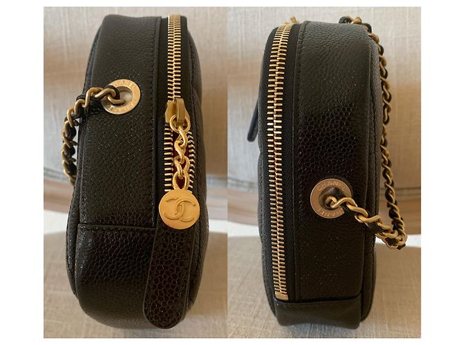 Chanel Runway Black Caviar Leder Diamond Cut Bag Goldkette Schwarz - Ansicht 3