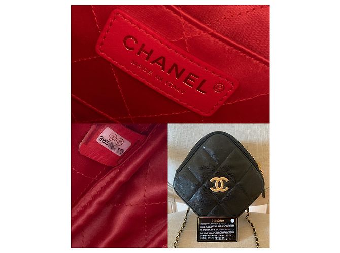 Chanel Runway Black Caviar Leder Diamond Cut Bag Goldkette Schwarz - Ansicht 7