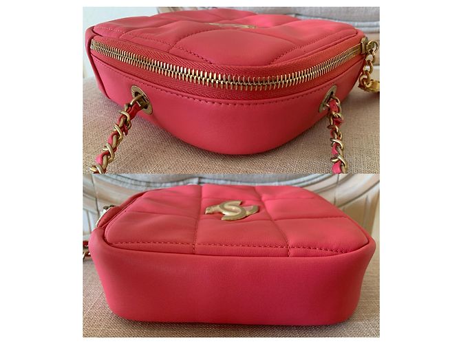 Chanel Runway Pink Lambskin Leder Diamond Cut Handtasche - Ansicht 4