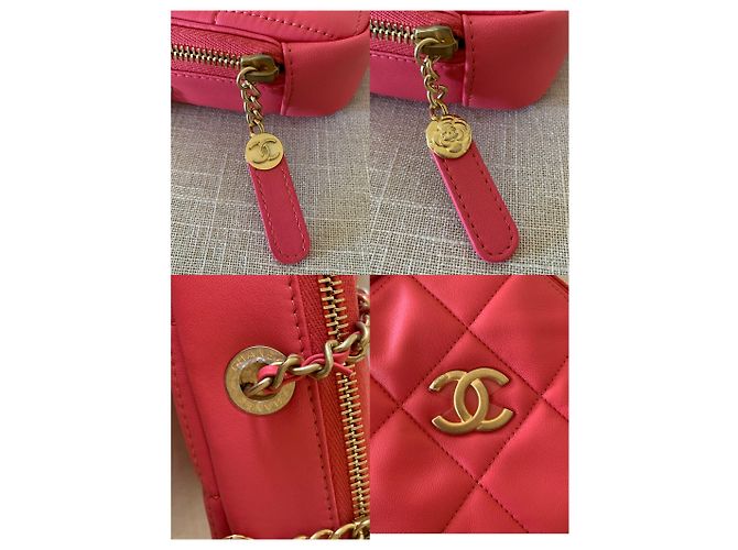Chanel Runway Pink Lambskin Leder Diamond Cut Handtasche - Ansicht 5