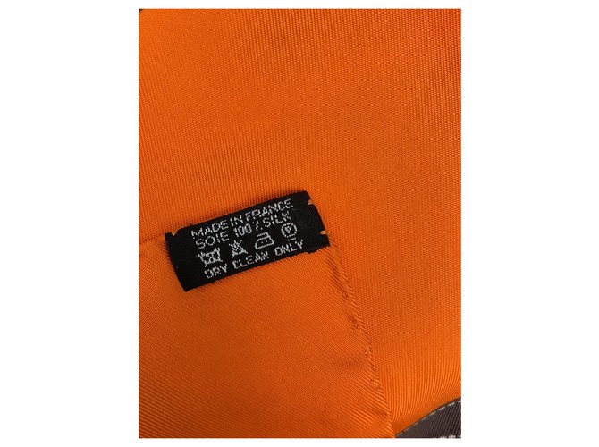 Hermès Orange Seide Bolduc Schal - Ansicht 7