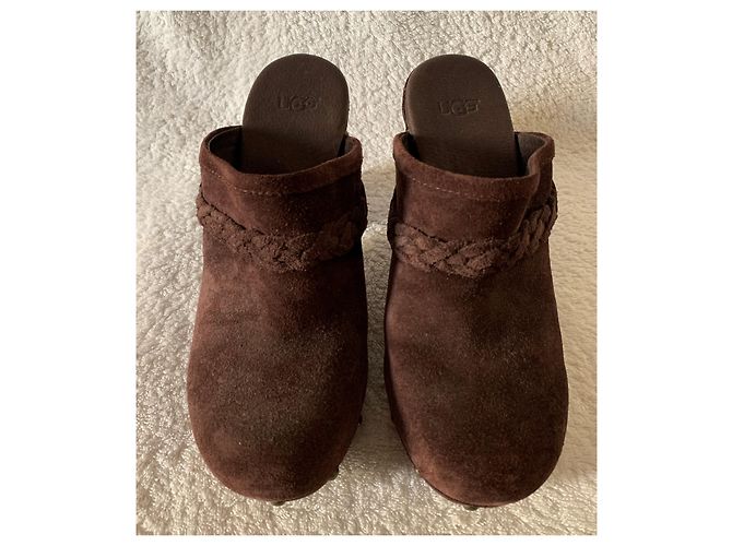 Ugg Zoccoli in camoscio marrone - vista 2