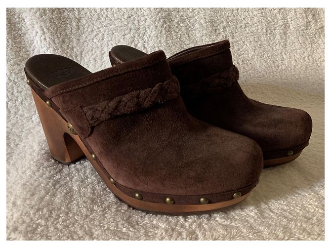 Ugg Zoccoli in camoscio marrone - vista 4