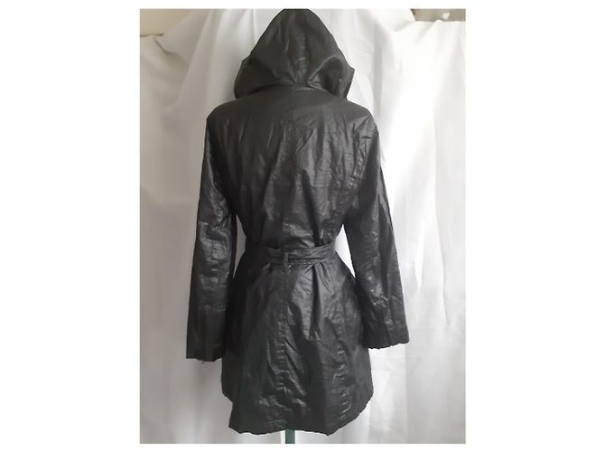 Abrigo Ikks de lino impermeable negro - vista 4