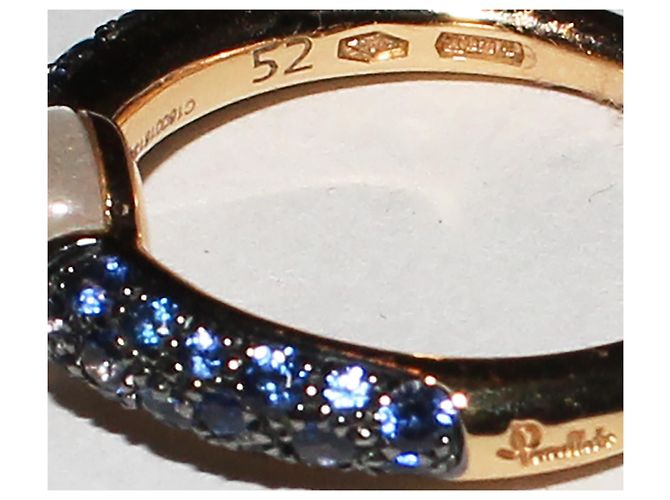Pomellato M'AMA NON M'AMA Ring Gelbgold Mondstein und Saphire Golden - Ansicht 2