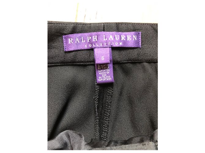 Pantalones de esmoquin Ralph Lauren negros de seda pernera ancha - vista 2