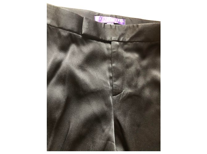 Pantalones de esmoquin Ralph Lauren negros de seda pernera ancha - vista 4