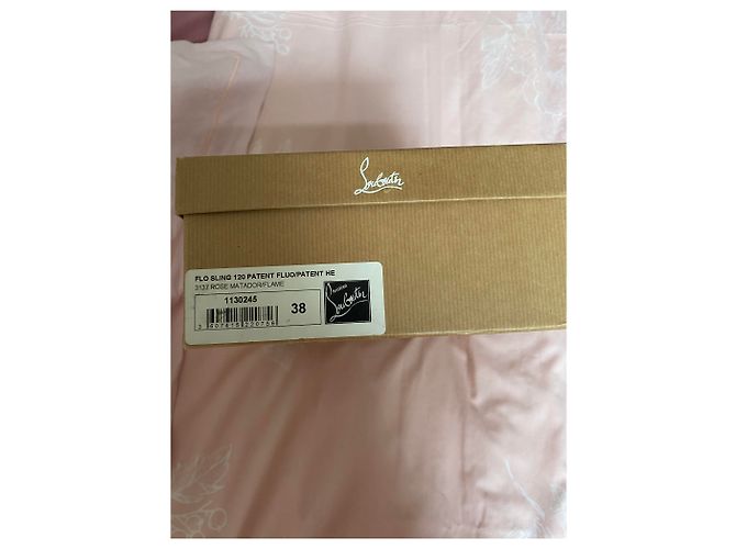Christian Louboutin Flo Sling 120 Brevetto Fluo Fuschia - vista 5