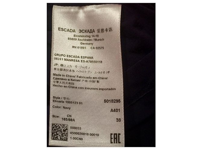 Escada Kleid Dunkelblau Viskose Marineblau - Ansicht 7