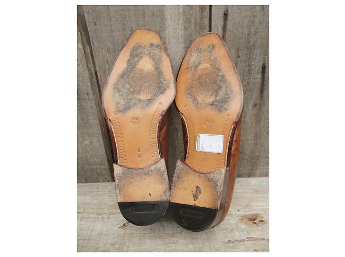 derbies A. Testoni p 40 en autruche Marron clair - vue 6