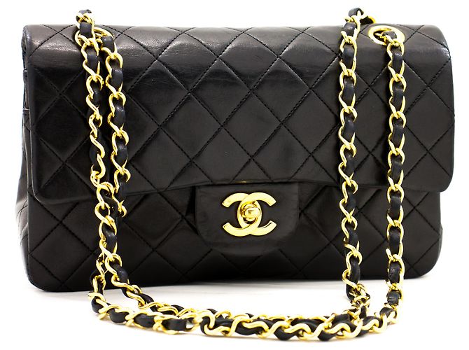 Borsa classica Chanel in pelle di agnello nera Nero - vista 2