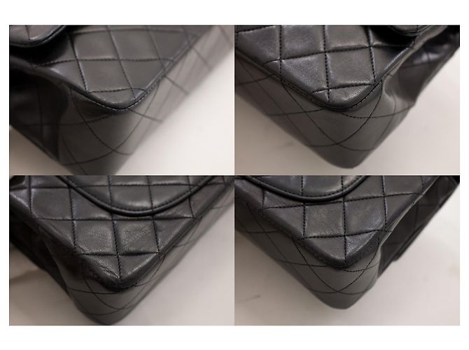 Borsa classica Chanel in pelle di agnello nera Nero - vista 6