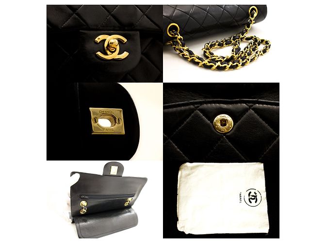Borsa classica Chanel in pelle di agnello nera Nero - vista 7