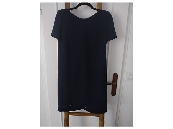 The Kooples Kleid Dunkelblau mit Spitzendetails Schwarz Marineblau - Ansicht 2
