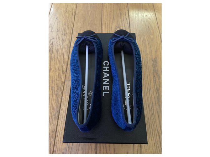 Chanel Bailarinas Azul oscuro - vista 2