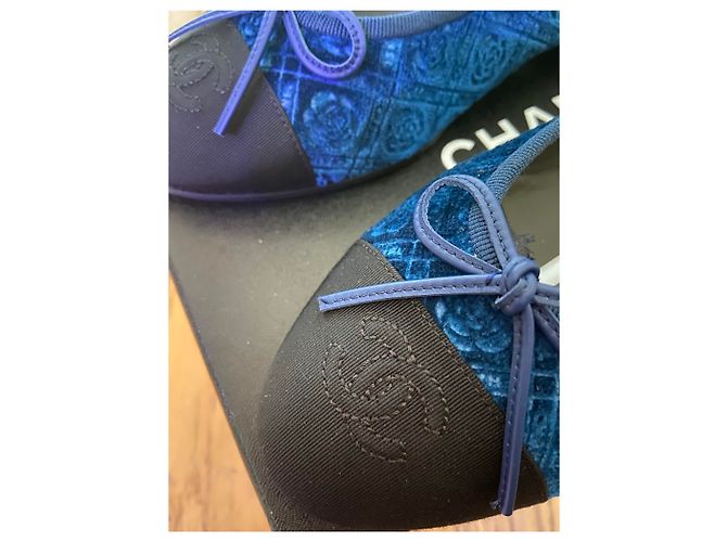 Chanel Bailarinas Azul oscuro - vista 3