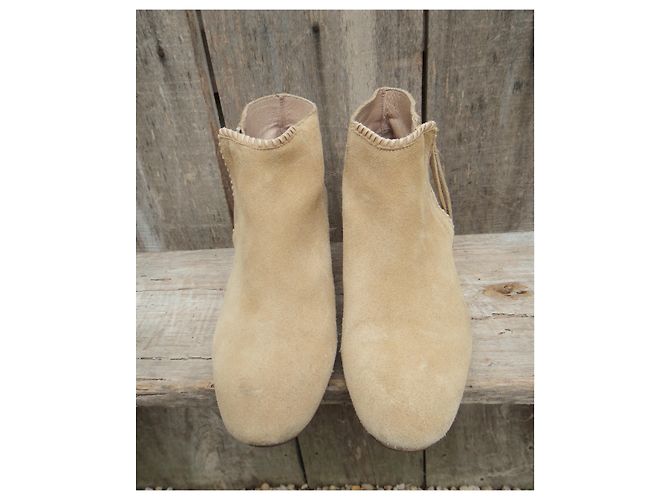 Botas Maje beige de ante talla 37 - vista 4