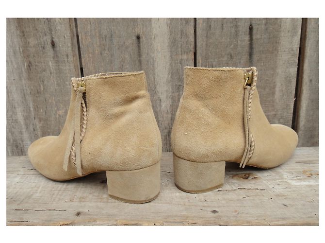 Botas Maje beige de ante talla 37 - vista 5