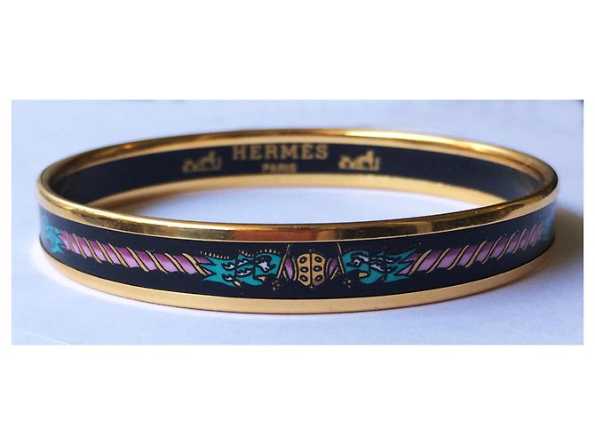 Bracciale Hermès in smalto e placcato in oro D'oro - vista 2