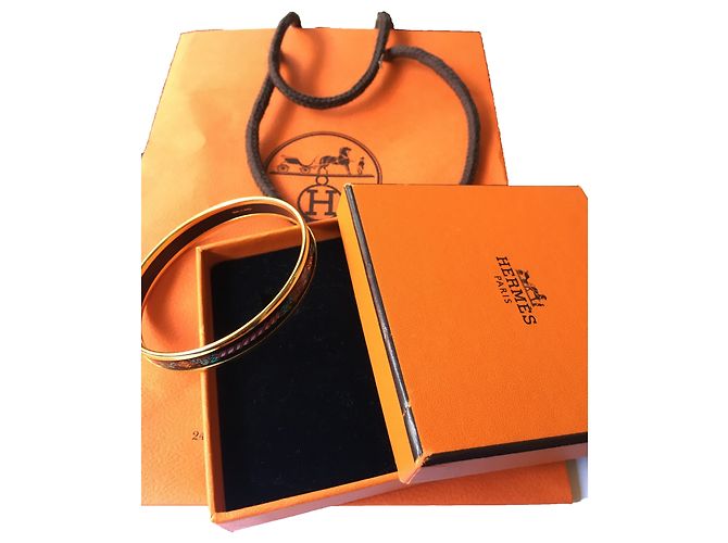 Bracciale Hermès in smalto e placcato in oro D'oro - vista 4