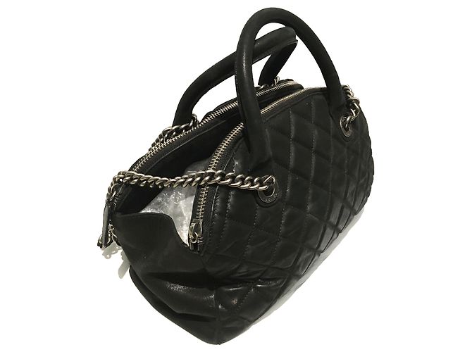 Borsa a mano Chanel in pelle trapuntata nera Nero - vista 2