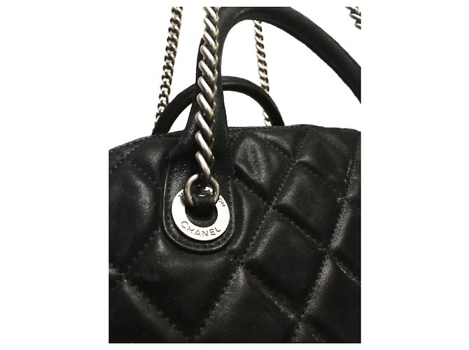 Borsa a mano Chanel in pelle trapuntata nera Nero - vista 5