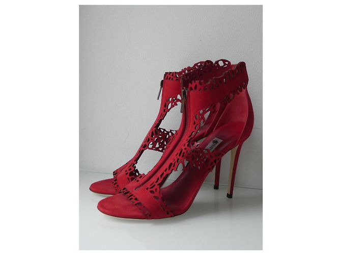Sandalias Jimmy Choo de piel roja con cremallera - vista 10