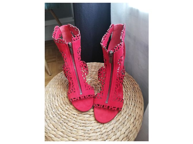 Sandalias Jimmy Choo de piel roja con cremallera - vista 12