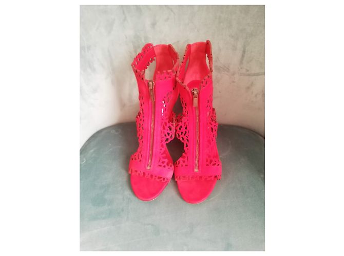 Sandalias Jimmy Choo de piel roja con cremallera - vista 13
