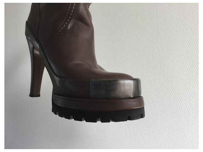 Botas Dorothée Schumacher de cuero marrón oscuro - vista 4