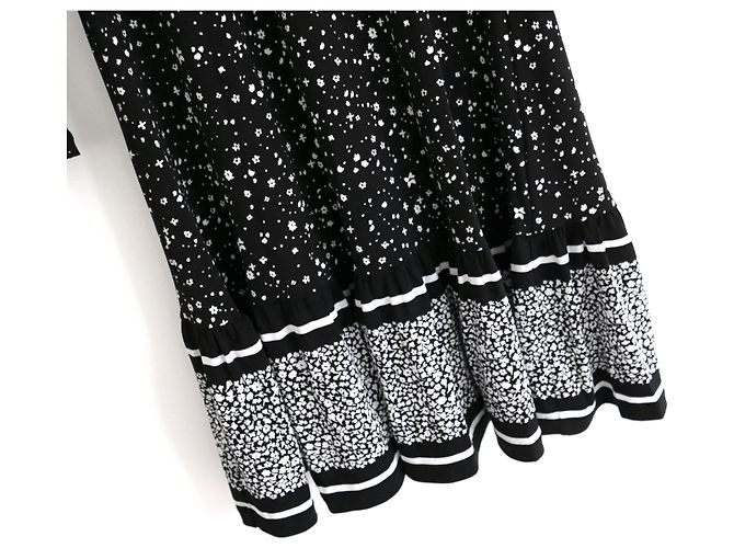Michael Kors B & W Floral Jersey Kleid Schwarz - Ansicht 2