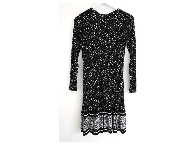 Michael Kors B & W Floral Jersey Kleid Schwarz - Ansicht 3