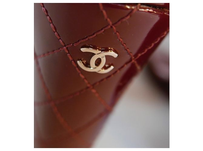 Chanel Zeppe trapuntate bordeaux Bordò - vista 5