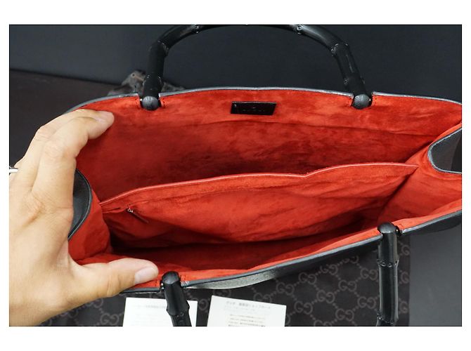 Marmont Bolsa Gucci de couro preto de bambu para noite com alça com alça - vista 11