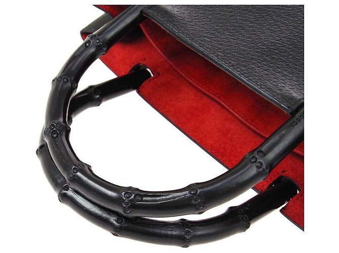 Marmont Bolsa Gucci de couro preto de bambu para noite com alça com alça - vista 4