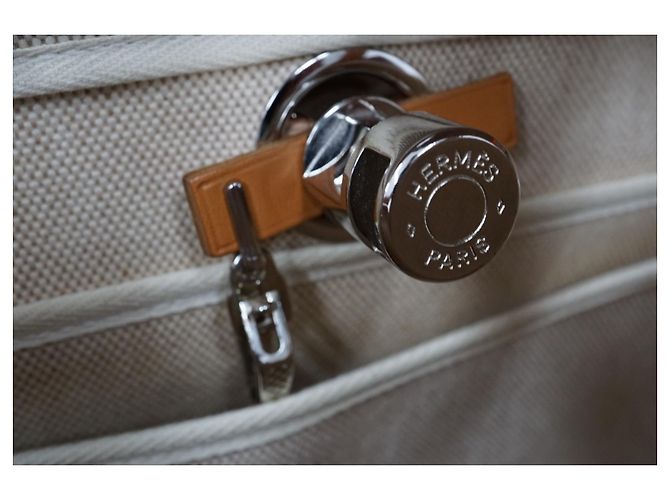 Hermès Herbag PM 2 nel 1 Borsa a tracolla in pelle naturale canvas 31 Crudo - vista 2
