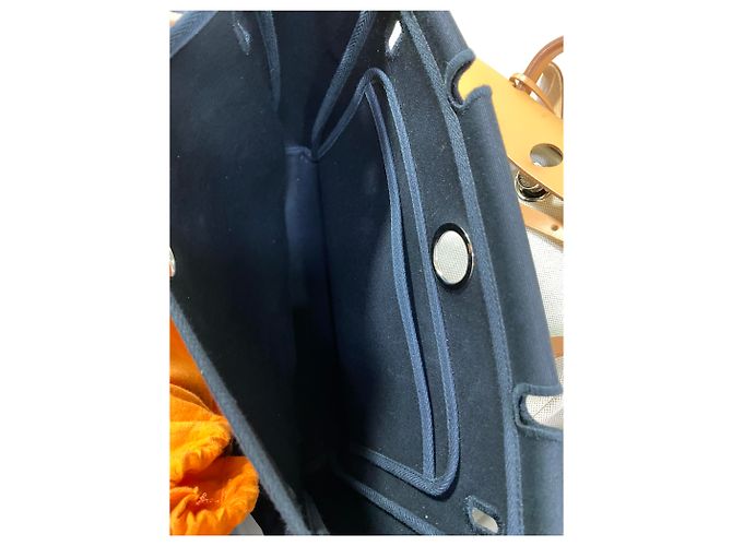 Hermès Herbag PM 2 nel 1 Borsa a tracolla in pelle naturale canvas 31 Crudo - vista 9