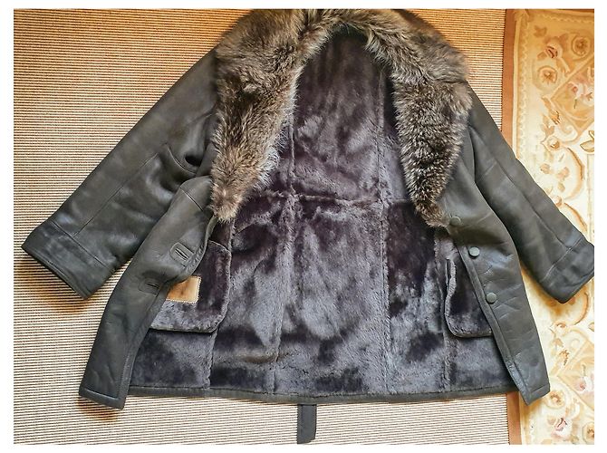 No Name Lamm-Shearling-Mantel mit Fuchskragen - Ansicht 4