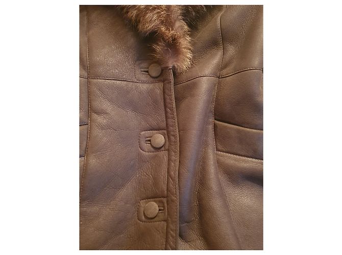 No Name Lamm-Shearling-Mantel mit Fuchskragen - Ansicht 7