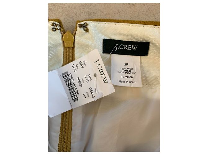J.Crew Serge Bleistiftrock in Bronze Ocker Wolle Gelb - Ansicht 2