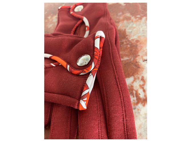Luvas de seda Hermès vermelhas Vermelho - vista 8