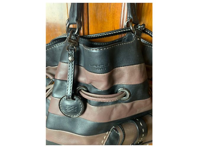 Premier Flirt Lancel 1er Flirt Black and Chocolate Leather Handbag - view 2