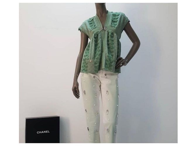 Crociera Chanel Parigi Seul 2016 Camicetta superiore verde - vista 7