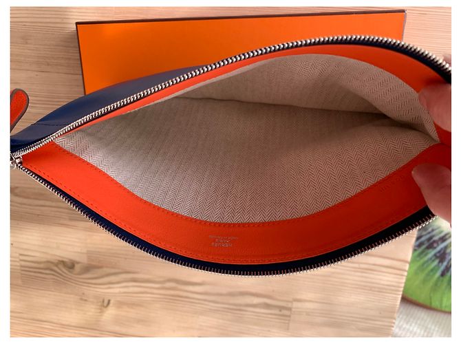 Hermès Bolsos de embrague Azul Naranja - vista 11