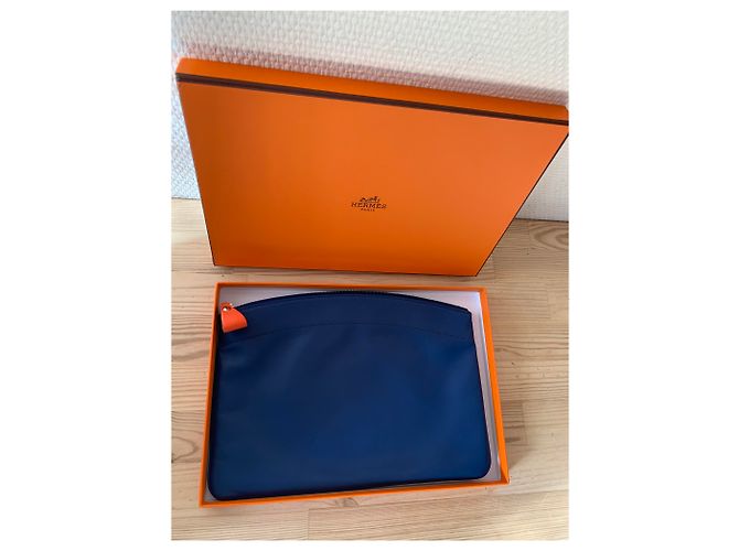 Hermès Bolsos de embrague Azul Naranja - vista 3
