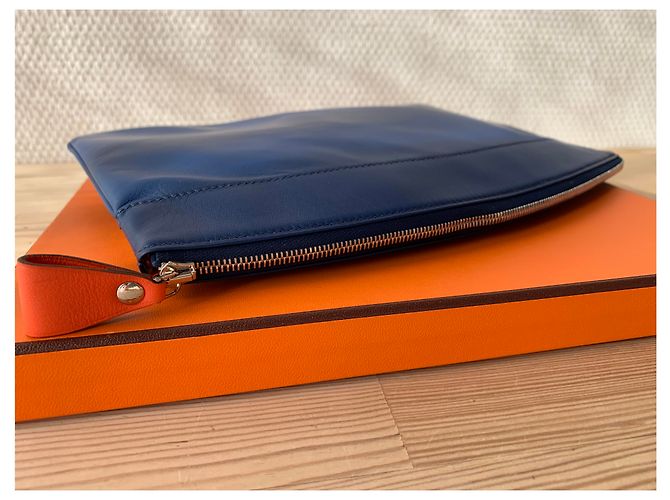 Hermès Bolsos de embrague Azul Naranja - vista 4