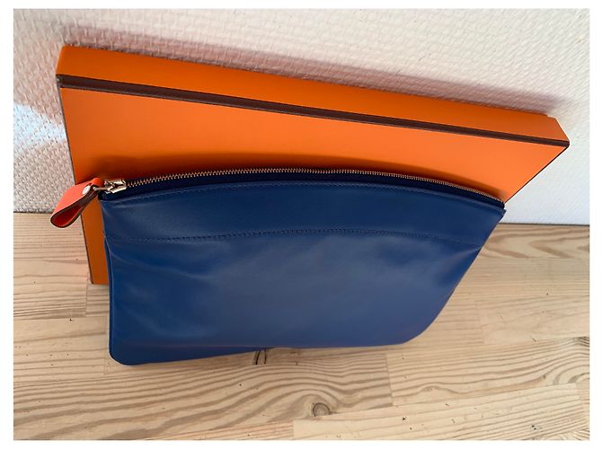 Hermès Bolsos de embrague Azul Naranja - vista 7